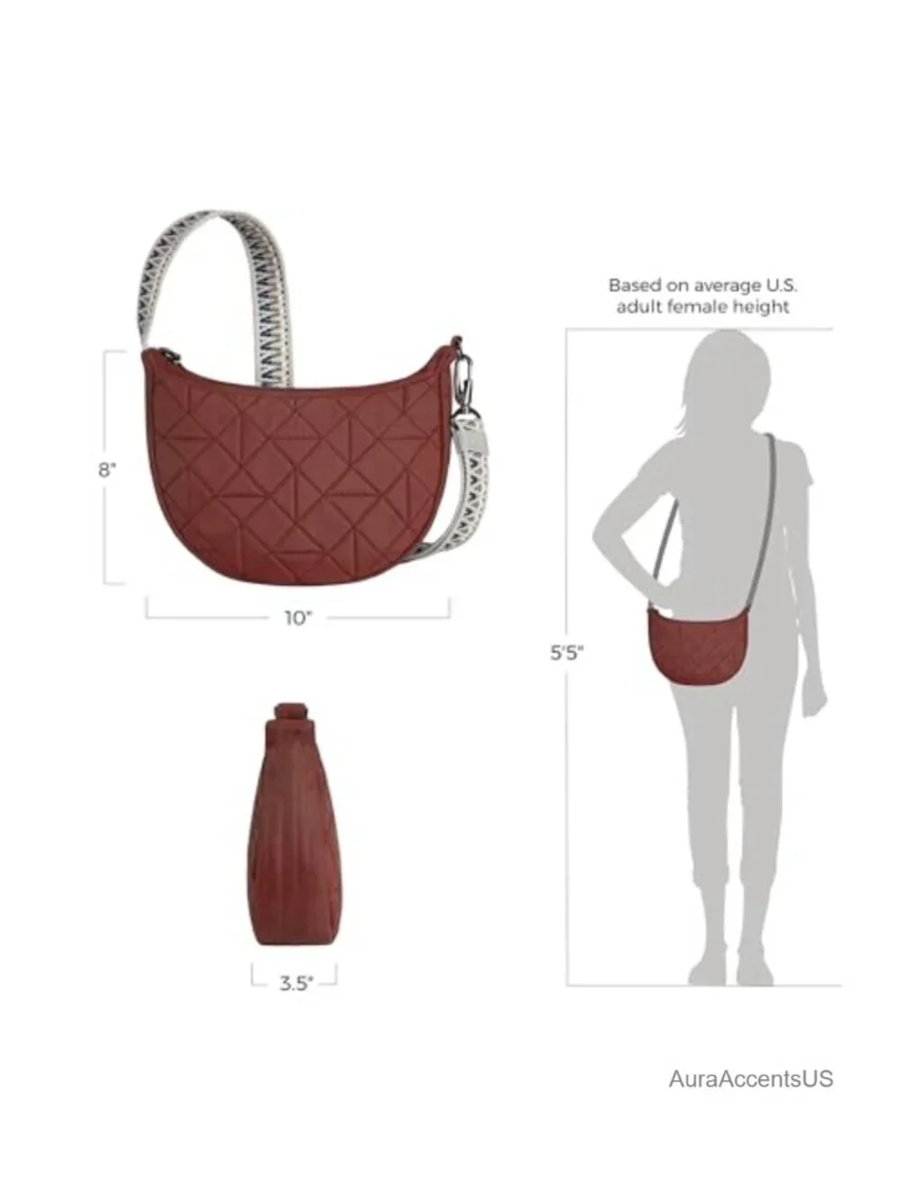 Anti-Theft Boho Crescent Crossbody with RFID Blocking